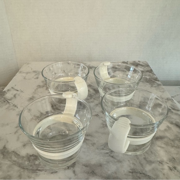 Vintage Set Of 4 Bodum Demitasse 2.5 oz Espresso Cups, White Handles - Picture 6 of 7